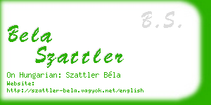 bela szattler business card
